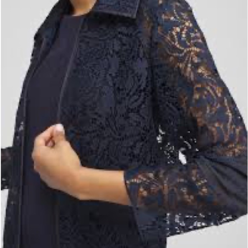Chico’s Travelers Lace Jacket Navy Brand New
